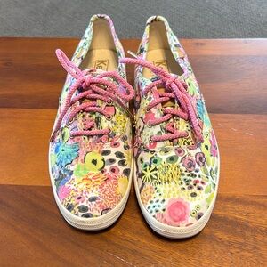 Keds floral pink multicolor with pink laces size 6.5 minimal wear